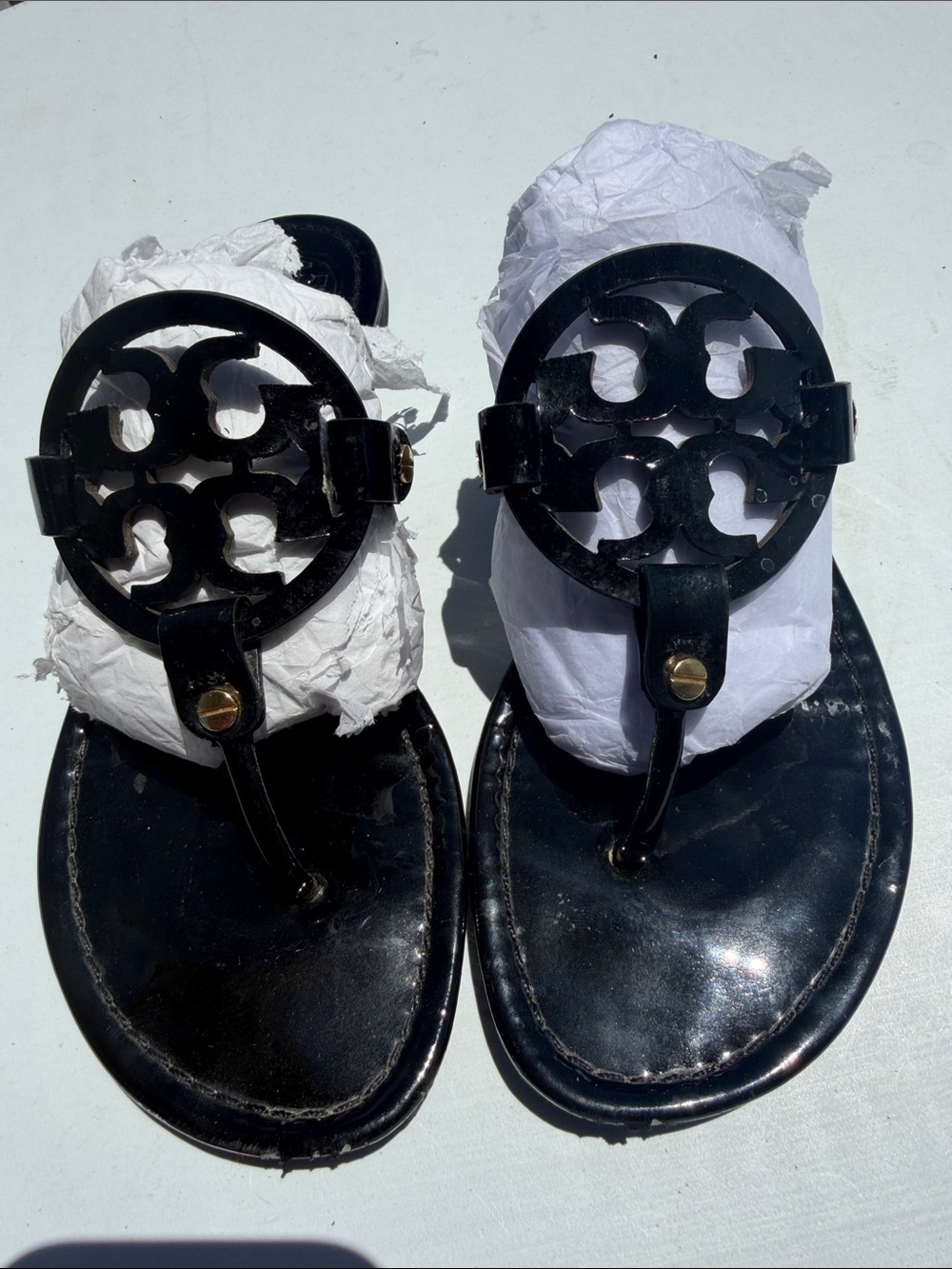 Tory Burch Miller Thong Sandals In Black-Sz 8 - Picture 6 of 16